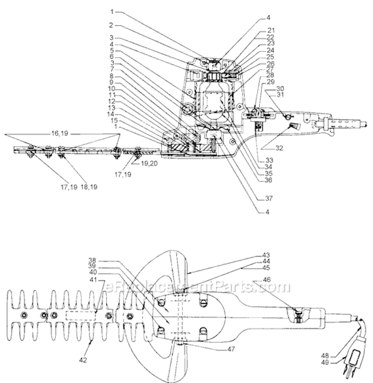 Page A Diagram and Parts List for 8121 Type 11 Black and Decker Hedge Trimmer